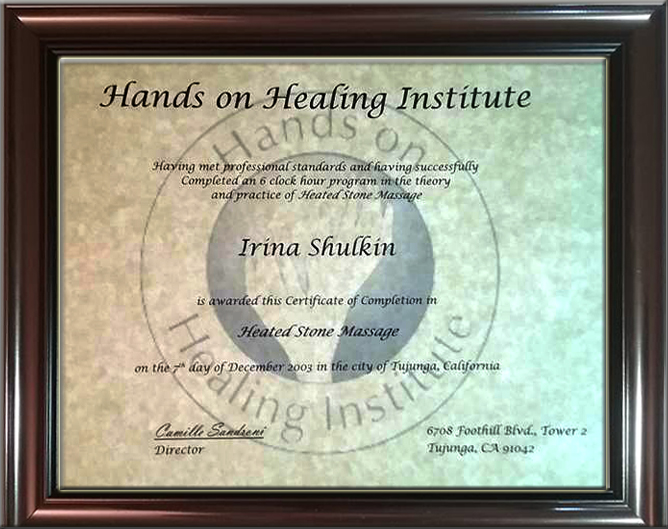 Heated stones massage cert